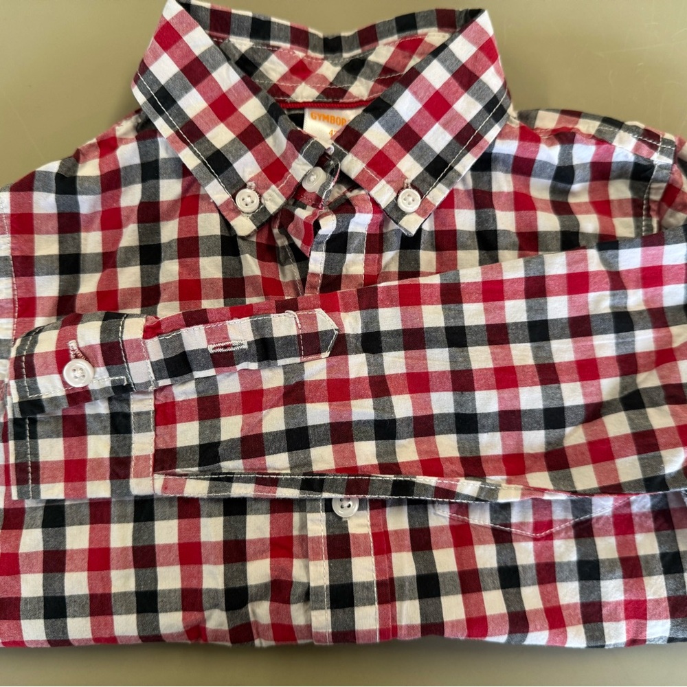 Classic Red and Black Checkered Little Boy’s Shirt